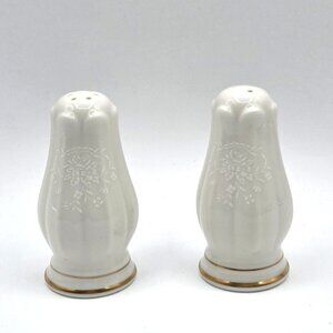 Noritake Chandon Design Pattern 7306 Gold Trim Salt Pepper Shakers Retired